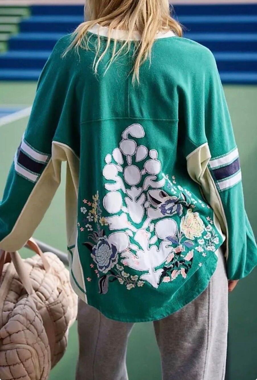 FREE PEOPLE MOVEMENT Rugby Ready Washed Logo Layer